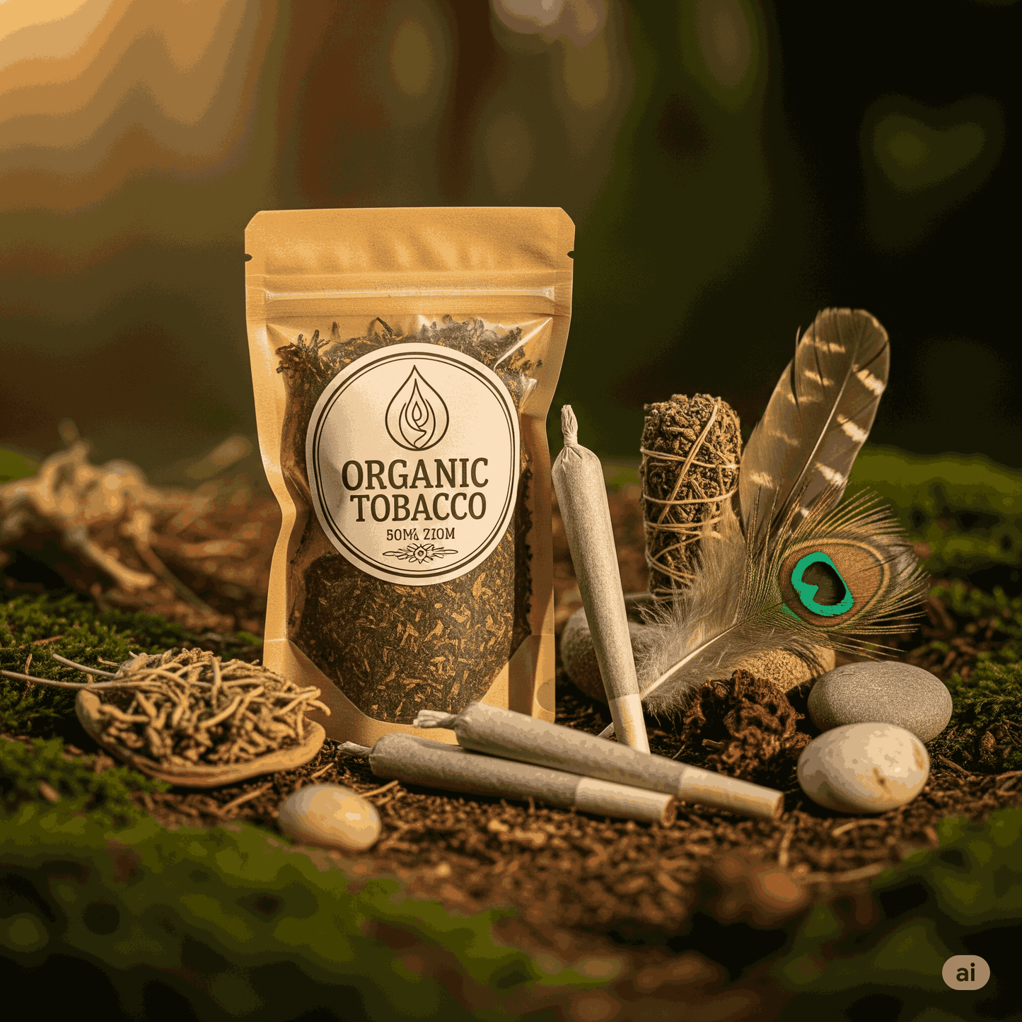 Tabaco Orgánico Natural en Hebra - Hojas Puras para Liar o Rituales